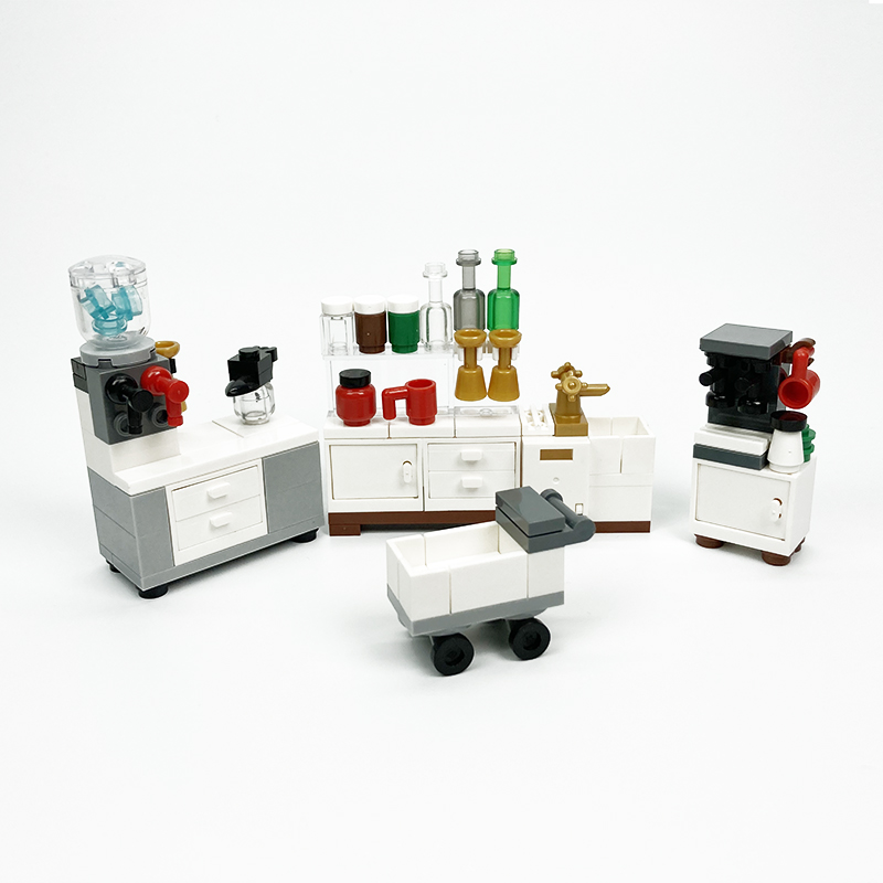 MOC block mainan kreatif peral - Kitchen Appliances Cabinet ulasan dan harga